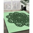 thumbnail image 3 of Ahgly Company Machine Washable Indoor Round Transitional Medium Forest Green Area Rugs, 6' Round, 3 of 7