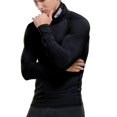 thumbnail image 4 of Hombres Fitness manga larga ajustado deporte sólido Casual secado rápido pulóver Tops blusa Pompotops  oipoqjl7801, 4 of 6