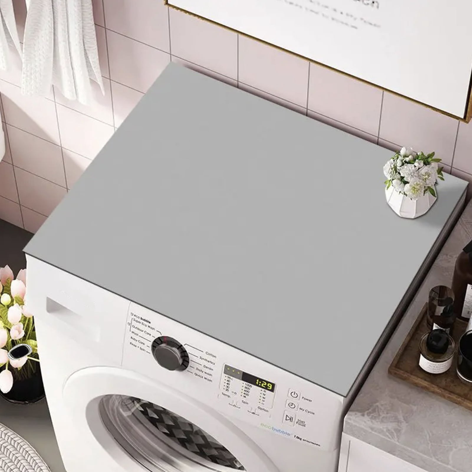 sunsanly Washing Machine Cover Dustproof Water Absorbent Printed Anti-skid Dirt-resistant Microwave Oven Protecor Fridge Top Mat Table Pad Bedstand Desktop Mat