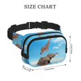 thumbnail image 4 of Fuzoiu Elephant Giraffe Print Unisex Square Double Layer Waist Bag,Crossbody Fanny Pack Travel Workout Accessory, 4 of 9