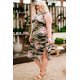 thumbnail image 1 of ABPHQTO Vestido largo sin mangas floral de camuflaje verde talla grande para mujer, 1 of 5