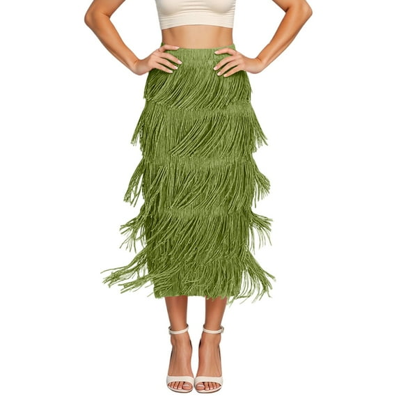 EDFBUYKRS Female Skirts Womens Fall Skirts Plaid Pleated Women's Fashion Flowy Fringe Bodycon Skirt Elegant Comfortable Slim Fit Versatile Midi Skirt for Daily