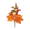thumbnail image 2 of Orange Halloween Pumpkin Bouquet - 11"-18" Fall Thanksgiving Decor with Realistic Leaves - Festive Table Centerpiece for Home, Office & Christmas Holiday Decorations, 2 of 6