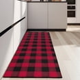 thumbnail image 4 of Red Black Plaid Checkered Pattern Kitchen Rug Mat,Kitchen Runner Rugs Non Skid Washable,Decorative Kitchen Floor Mats for Kitchen,Sink,Laundry,17"X47", 4 of 5