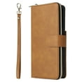 thumbnail image 6 of Feishell for Samsung Galaxy S21 Ultra (6.8 inch) Wallet Case for Women Men,Premium PU Leather Magnetic Clasp Zipper 9 Card Slots Folio Flip Holder Shockproof Purse Phone Case with Wrist Strap,Brown, 6 of 8