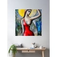 thumbnail image 2 of Mystic Grace In Red - Abstract Feminine Art Poster Wall Art, Modern Wall Decor For Living Room Bedroom, 12x18 UNFRAMED, 2 of 3