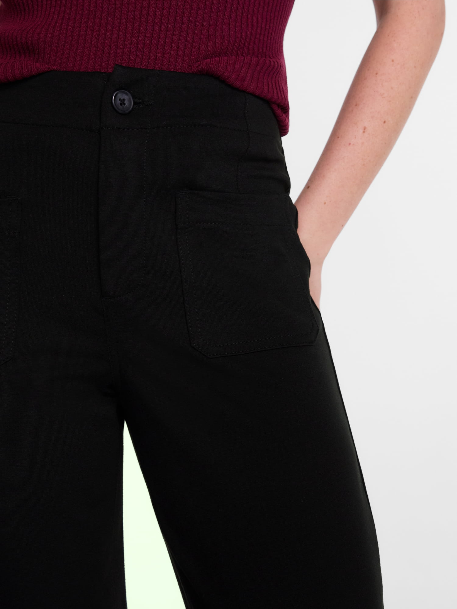 Scenario Women's Patch Pocket Ponte Pants, 28" Inseam, Sizes 0-20