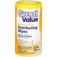 Great Value Disinfecting Wipes, Lemon, 75 Wipes
