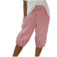 thumbnail image 2 of Women's Jogger Shorts, High Waisted Knee Length Casual Summer Pants with Drawstring Waist and Cuffed Ankles, Comfortable Lounge Shorts for Home, Active, and Everyday Wear-Pink, 2 of 6