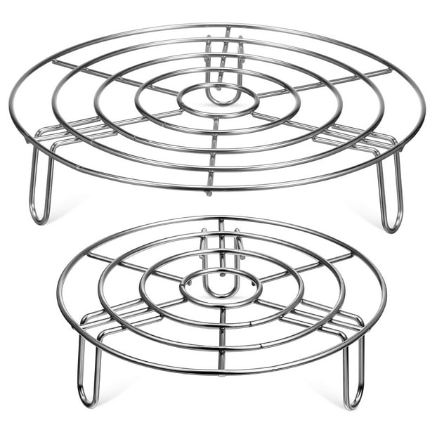 2 piezas de rejilla de vapor redonda para enfriar, rejilla de vapor de acero inoxidable, bandeja de vapor, soporte para olla