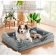 thumbnail image 4 of Cama para Perro Extra Grande Premium - Cama para Mascota Transpirable e Impermeable - Sofa Cama Perro con Soporte para Cabeza con Funda Extraible Lavable y Antideslizante (Gris, Extra Grande), 4 of 6