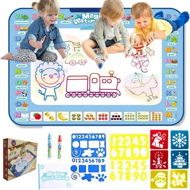 Kids Toys Water Doodle Mat Reusable 40 X 32 in Extra Large Painting Writing Doodle Water Color Drawing Board,Toddlers Preschool Education 2 3 4 5 6 7 8 Year Old Girl Boys Coloring