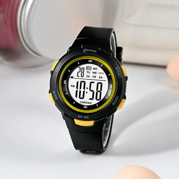 Reloj digital deportivo para niños y niñas, relojes electrónicos impermeables libre, reloj de con cronómetro con Negro