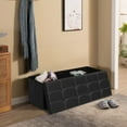 thumbnail image 4 of 43 " Storage Ottoman Bench, KingSo Foldable Ottoman for Bedroom Living Room, Faux Leather Ottoman with Storage, Black, 4 of 7