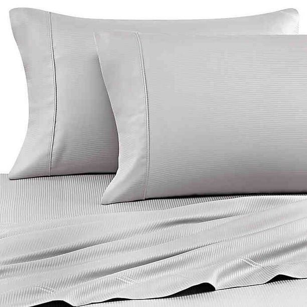 Eucalyptus Origins Tencel Lyocell King Sheet Set in Platinum Stripe