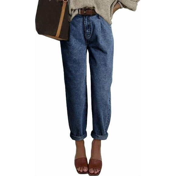 Women High Waisted Wide Leg Baggy Jeans 90s Boyfriend Harem Cropped Pants Denim Y2k Jeans Ankle Mom Jeans