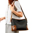 thumbnail image 1 of Hukapapa Bolsos y bolsos de cuero para mujer Bolsos de mano con asa superior Bolsos de mano Bolsos de mano para mujer negro, 1 of 5