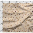 thumbnail image 2 of Soimoi Llama Alpaca Printed, Japan Crepe SatinFabric, by The Yard 54 Inch Wide, Decorative Sewing Fabric for Dresses Kimonos Gowns, Peach & Orange, 2 of 5