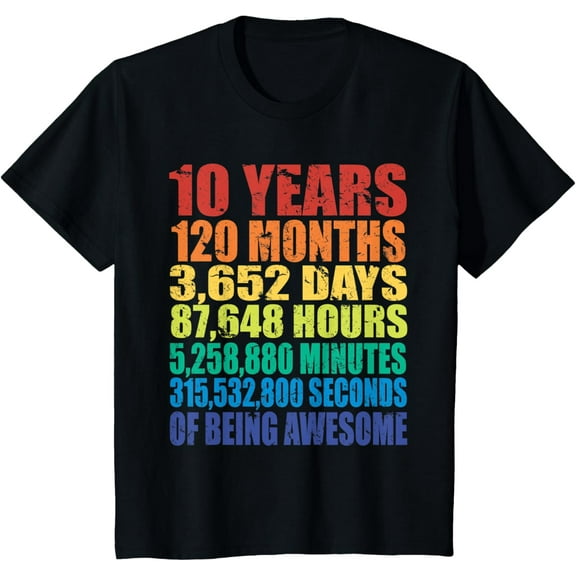 Kids 10th Birthday, For Kids, Boys & Girls, Cool 10 Years Old T-Shirt