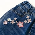 thumbnail image 4 of Kidscool Space Little Big Girls Embroidery Butterfly Grass Slim Jean Pants,2Blue Butterflies,8-9 Years, 4 of 6