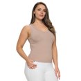 thumbnail image 2 of Women’s Ribbed Scoop Neck Tank, Light Mocha, XL, 2 of 5