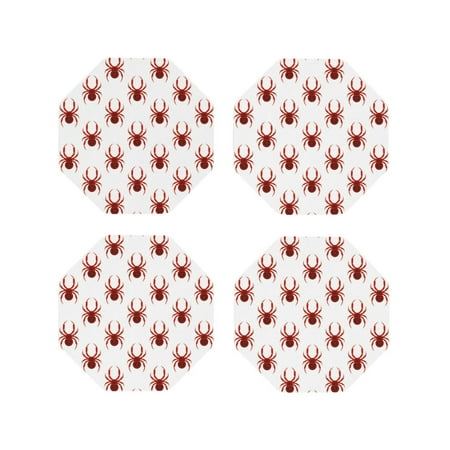 

Tideii Spiders Insects for Leather Coasters 4 Pieces Anti-fouling and Anti-scalding Decorative Coasters Suitable for Restaurants Kitchens Coffee Shops-Octagon