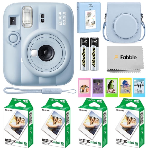 Fujifilm Instax Mini 13 Instant Camera (Lagoon Green) Bundle with 60 Exposures Film, Case, Album & Frames