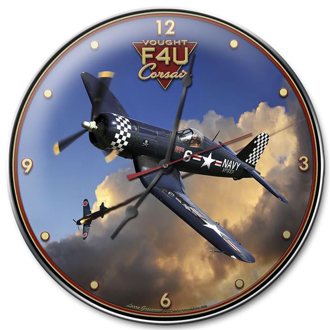 Hand Made in the USA with American Steel F4U Corsair Wall Clock 