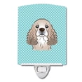 thumbnail image 1 of Carolines Treasures BB1154CNL Checkerboard Blue Cocker Spaniel Ceramic Night Light, 1 of 1