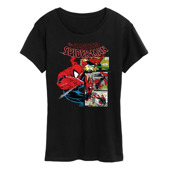 Marvel - Spider-Man Comic Panel Portrait - Women's Short Sleeve Graphic T-Shirt