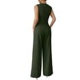 thumbnail image 5 of Guluxicc 2 Piece Womens Outfit Sets V Neck Sleeveless Button Down Vests High Waist Pleated Wide Leg Pants Business Casual Wear, 5 of 6
