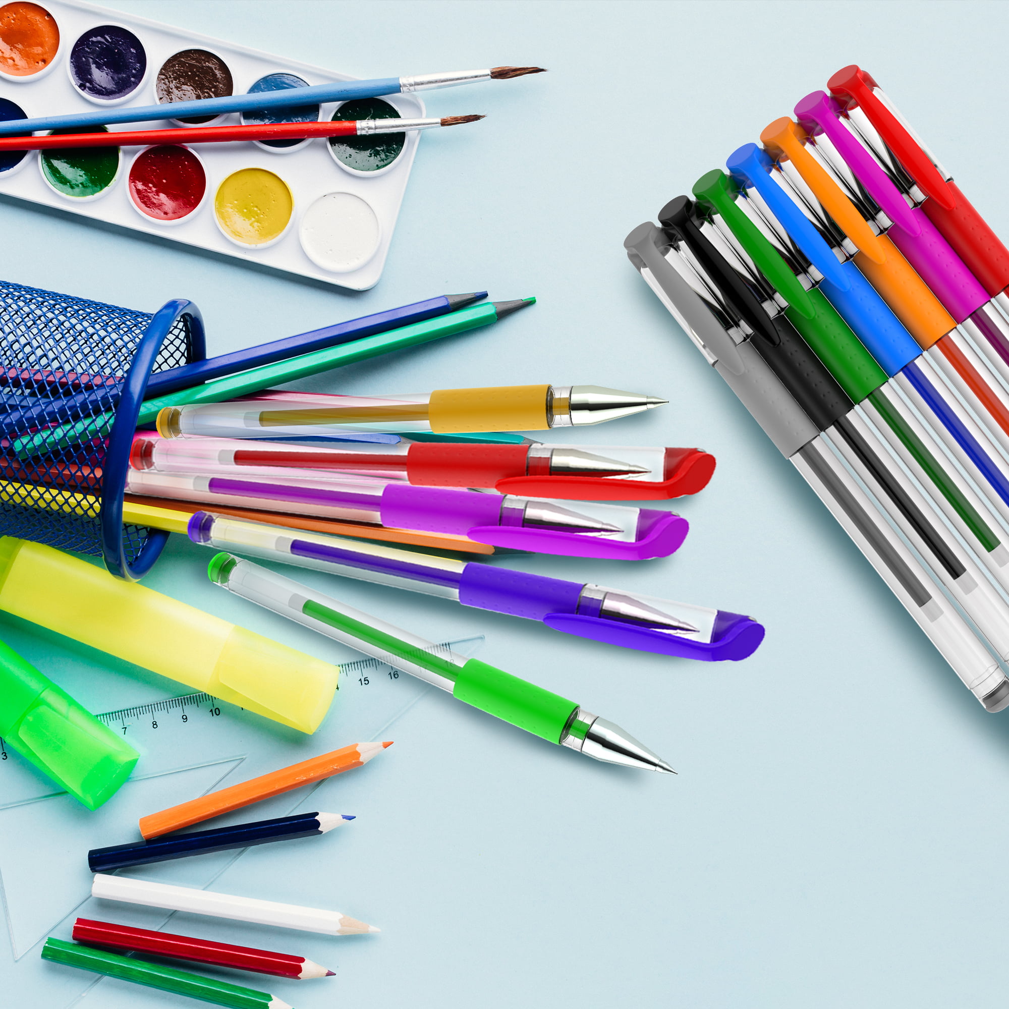 12Pcs/Set Gel Pen Set Glitter Gel Pens For School Office Adult Coloring  Book Journals Drawing