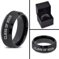 thumbnail image 4 of Tungsten Graduating Class Of 2019 Band Ring 8mm Men Women Comfort Fit Black Beveled Edge Brushed Polished, 4 of 4