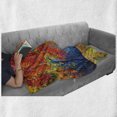 thumbnail image 6 of Nature Soft Flannel Fleece Throw Blanket, Colorful Trees and Falling Autumn Leaves Seasonal Art Picture, Cozy Plush for Indoor and Outdoor Use, 50" x 60", Vermilion Navy Blue, by Ambesonne, 6 of 6