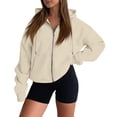 thumbnail image 4 of Evdexr Women's Sweatsuits 2 Piece Outfits Zip Up Long Sleeve Hooded & Sweatpant Hoodies Outfits 2026 Fall Baggy Workout Lounge Lounge Set with Pockets L, 4 of 6