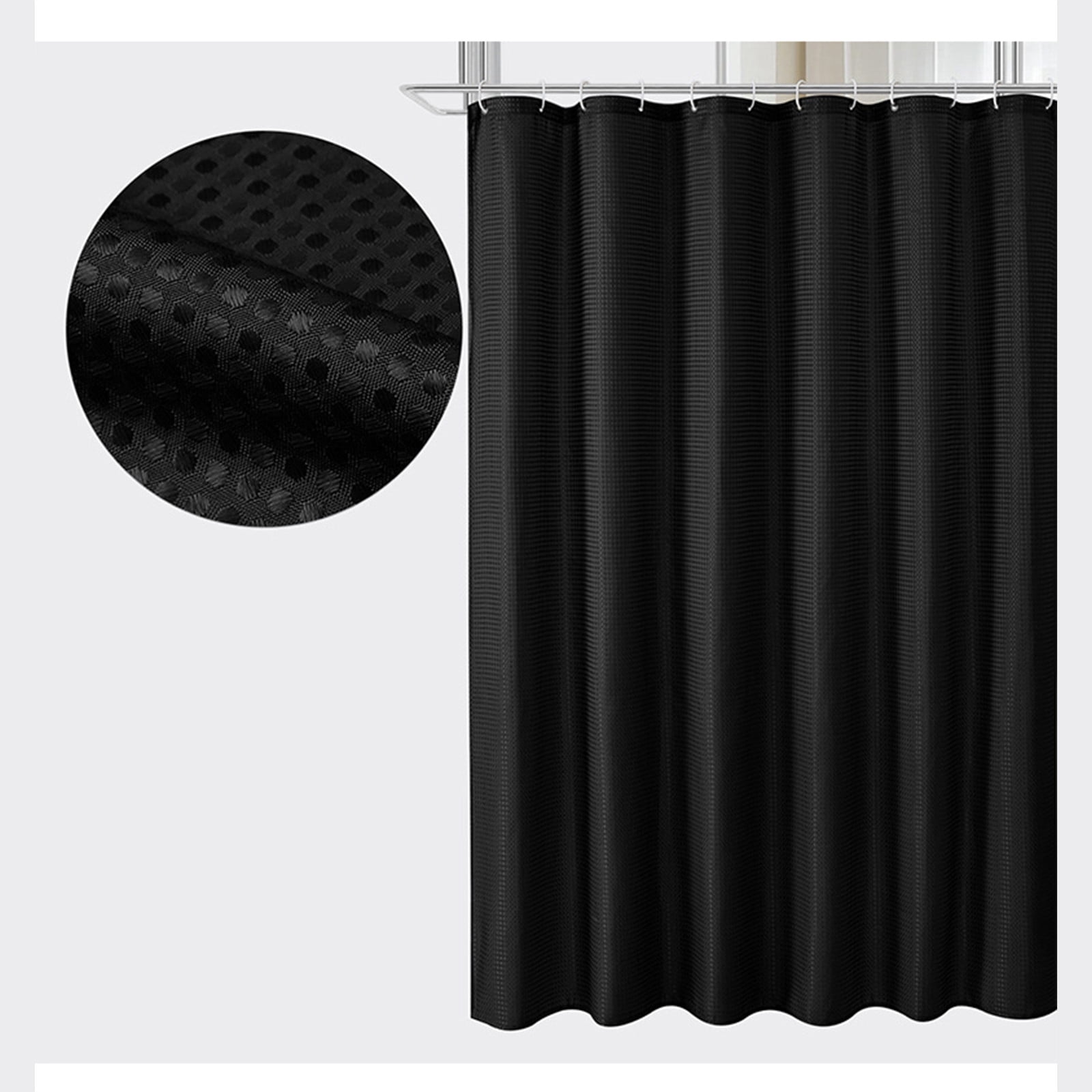 Teal Heavy Duty Polyester Shower Curtain, Hotel Weave Water Repellent Bath Curtain, 180x180cm Cloth Fabric with 12 Hooks, Modern Bathroom Decor