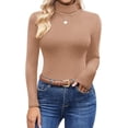 thumbnail image 1 of Camisa de bajo de Punto Grueso de Lana de Invierno,Jersey Acanal,Suéter Grueso de Cuello Alto de Manga Larga de Lana de Moda para Mujer, 1 of 2
