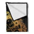 thumbnail image 2 of Psychedelic Soft Flannel Fleece Throw Blanket, Occult Medieval Graphic Artwork, Cozy Plush for Indoor and Outdoor Use, 70" x 90", Yellow and Black, by Ambesonne, 2 of 5