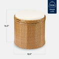 thumbnail image 2 of Best Choice Products Round Wicker Ottoman, Multipurpose Furniture w/ Removable Cushion, Steel Frame - Natural/Ivory, 2 of 8