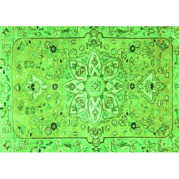 Ahgly Company Indoor Rectangle Persian Green Traditional Area Rugs, 2' x 5'