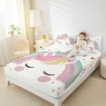 thumbnail image 4 of Castle Fairy Girly Magical Horse 4Pcs Bed Sheets,Kawaii Rainbow Unicorn King Sheets,Cartoon Animal Super Cozy Sheet Set,Lightweight Room Decor, 4 of 7