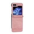 thumbnail image 6 of For Samsung Galaxy Z Flip 5 Case Card Holder,Women Man RFID Blocking PU Leather Flip Cover Wrist Strap Credit Card Holder Slots,Shockproof,Phone Case for Samsung Galaxy Z Flip 5,Pink, 6 of 8
