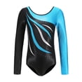 thumbnail image 1 of SILVERCELL 5-13Y Kid Girls Gymnastic Leotard Shiny Long Sleeve Ballet Latin Dance One Piece Outfit, 1 of 4