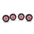 thumbnail image 3 of Xingzhi 4 Pcs 1/28 Remote Control Cars Metal Upgrades Pneus Roues Modifiées Remplacer Pièces Pneus Remplacement pour WLtoys K969 K979 K989 P929 Rouge, 3 of 5