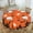 Orange Red Spooky, variant on Halloween Tablecloth, 60 Inch Round Tablecloth, Washable Polyester Circle Table Cloth with Orange Pumpkins Castle for Dining Kitchen, Halloween Table Stain Resistant Decor for Home Party Outdoor