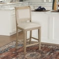 thumbnail image 2 of Linon Emmy 26" Counter Stool, Rustic Graywash with Natural Fabric, 2 of 11