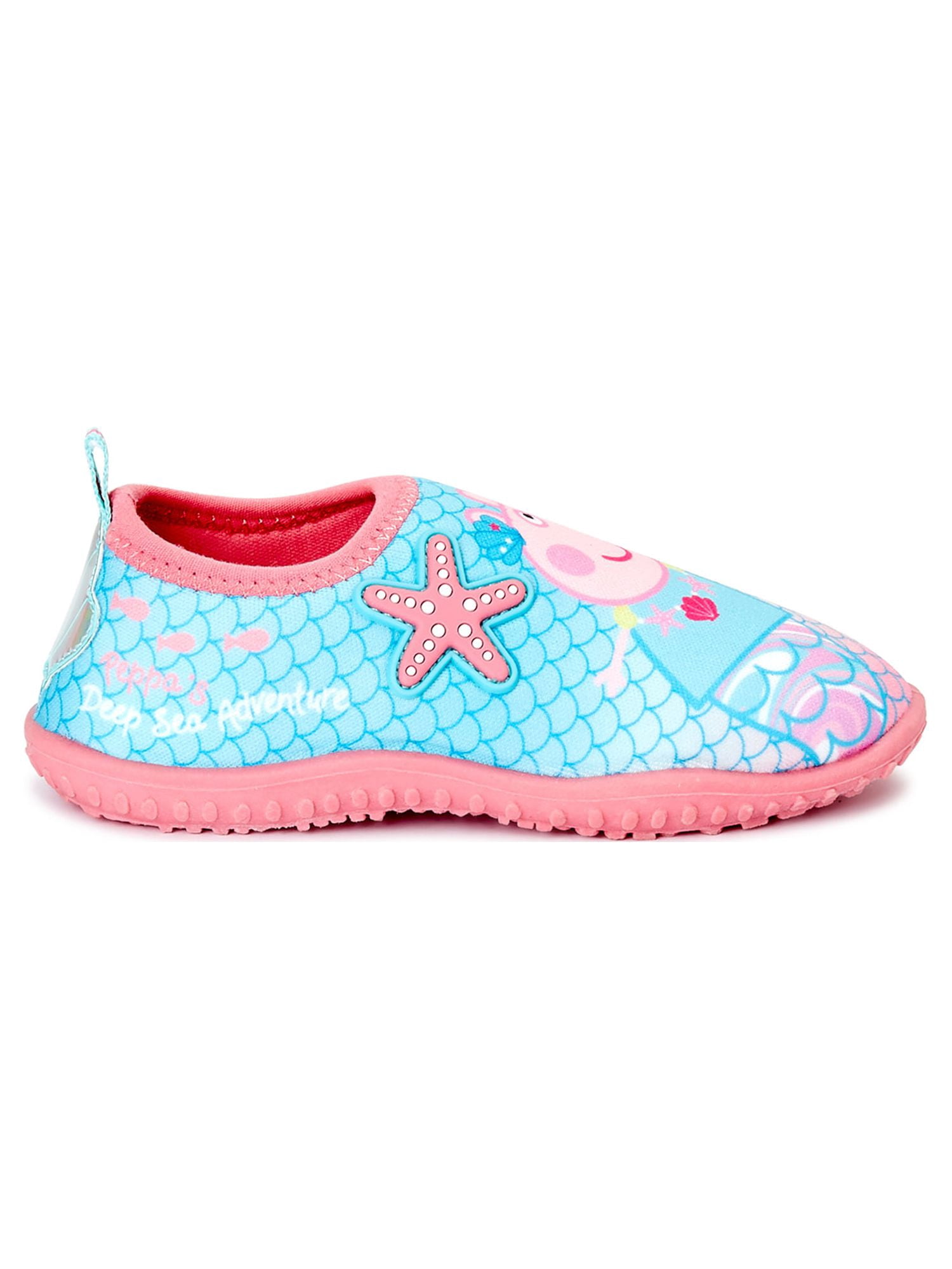 Peppa Pig; Unisex Kids Aqua Sock Water Shoes, Slip-On Casual and Dress Style Aqua, 10, 11