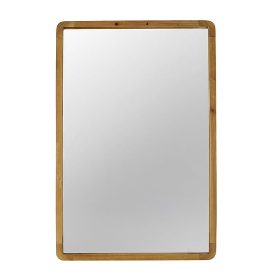 A&B Home Rectangular Wood Wall Mirror - 23.5" x 2" x 35.5" - Brown