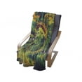 thumbnail image 4 of Country Soft Flannel Fleece Throw Blanket, Fairy Image of a Japanese Garden with an Old Bridge the Lake Nature Print, Cozy Plush for Indoor and Outdoor Use, 60" x 80", Green Orange, by Ambesonne, 4 of 6