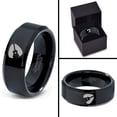 thumbnail image 4 of Tungsten Yin Yang Pick Acoustic Guitar Band Ring 8mm Men Women Comfort Fit Black Beveled Edge Polished, 4 of 4